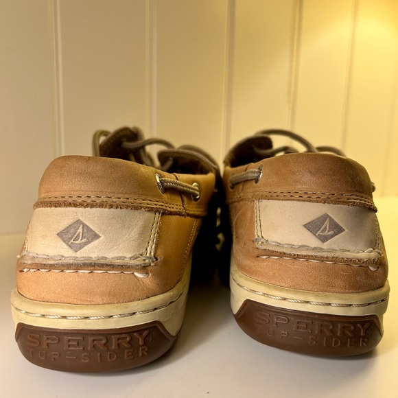 Sperry Tan Boat Shoes Classic Style Moccasin Stitching - Picture 5 of 6